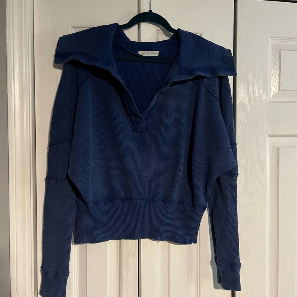 Free People/We the Free Blue Polo